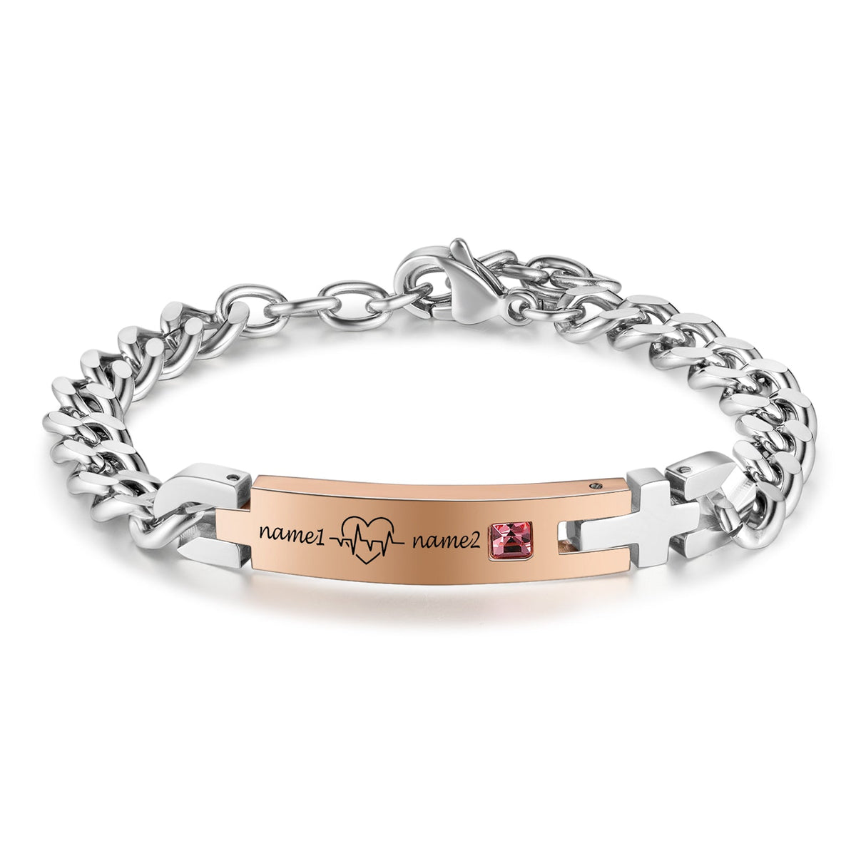 Custom Stainless Steel Couple Bracelet