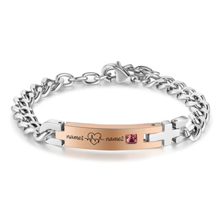 Custom Stainless Steel Couple Bracelet