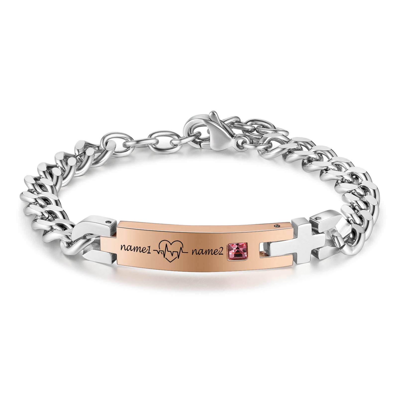 Custom Stainless Steel Couple Bracelet