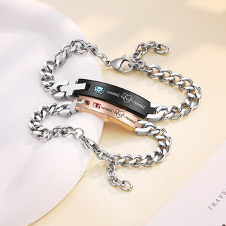 Custom Stainless Steel Couple Bracelet