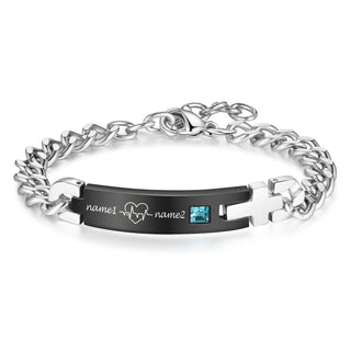 Custom Stainless Steel Couple Bracelet