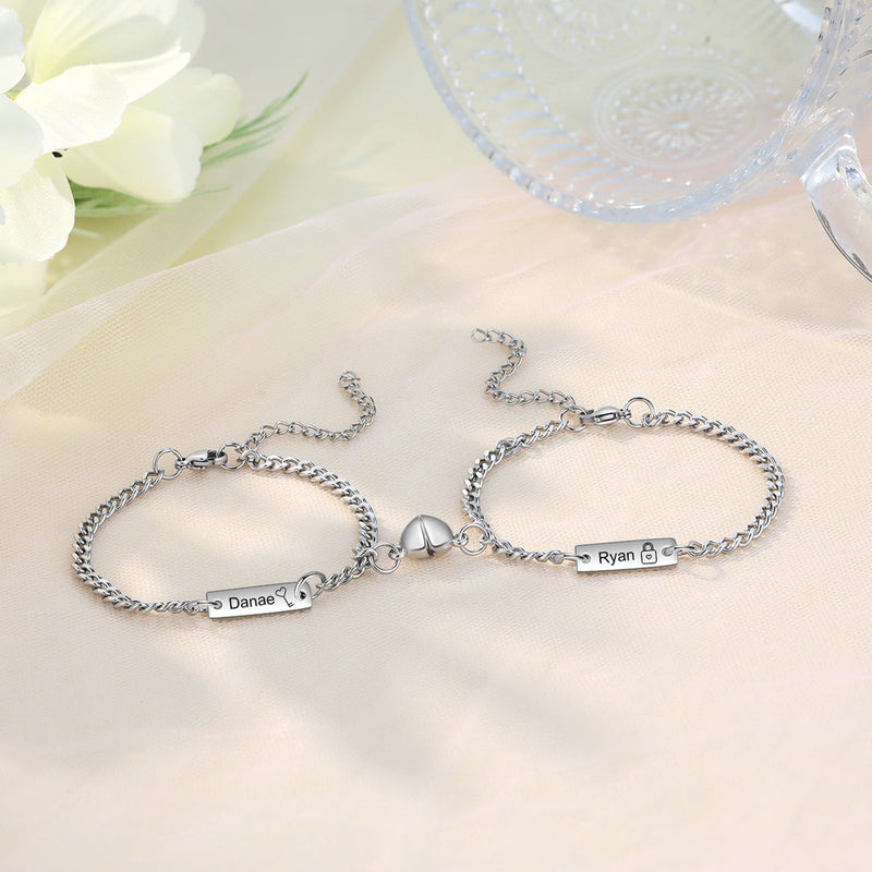 Custom Stainless Steel Couple Bracelet