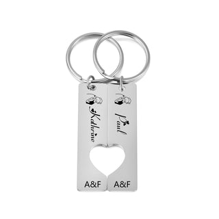 Custom Stainless Steel Couple Keychain