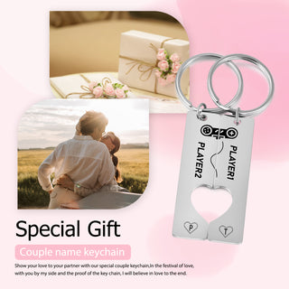 Custom Stainless Steel Couple Keychain