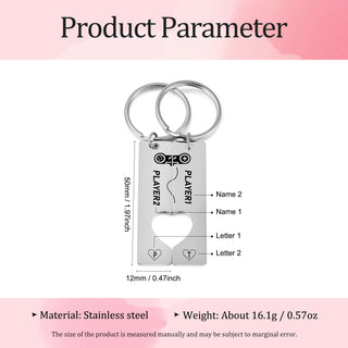 Custom Stainless Steel Couple Keychain