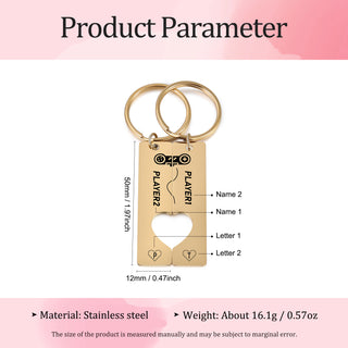 Custom Stainless Steel Couple Keychain