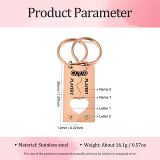 Custom Stainless Steel Couple Keychain