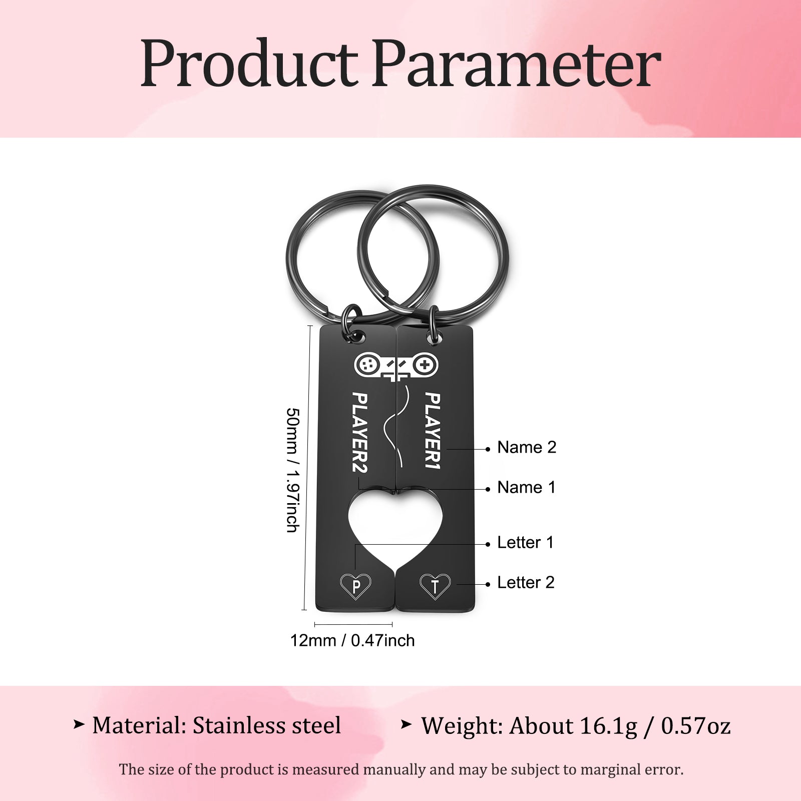 Custom Stainless Steel Couple Keychain