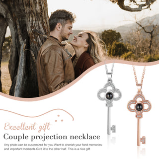 Custom Key Projection Couple Necklace