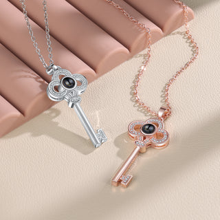Custom Key Projection Couple Necklace