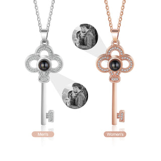 Custom Key Projection Couple Necklace