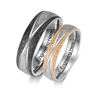 Custom Name Stainless Steel Couple Ring
