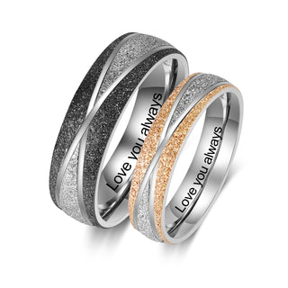 Custom Name Stainless Steel Couple Ring