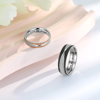 Custom Name Stainless Steel Couple Ring