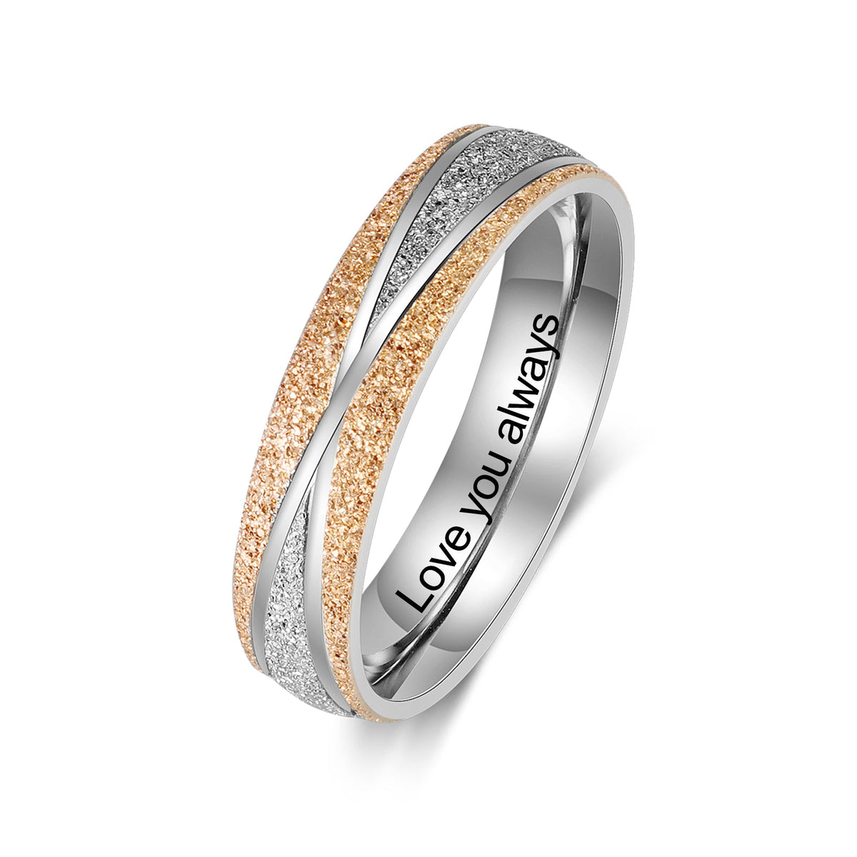 Custom Name Stainless Steel Couple Ring