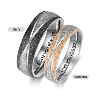 Custom Name Stainless Steel Couple Ring
