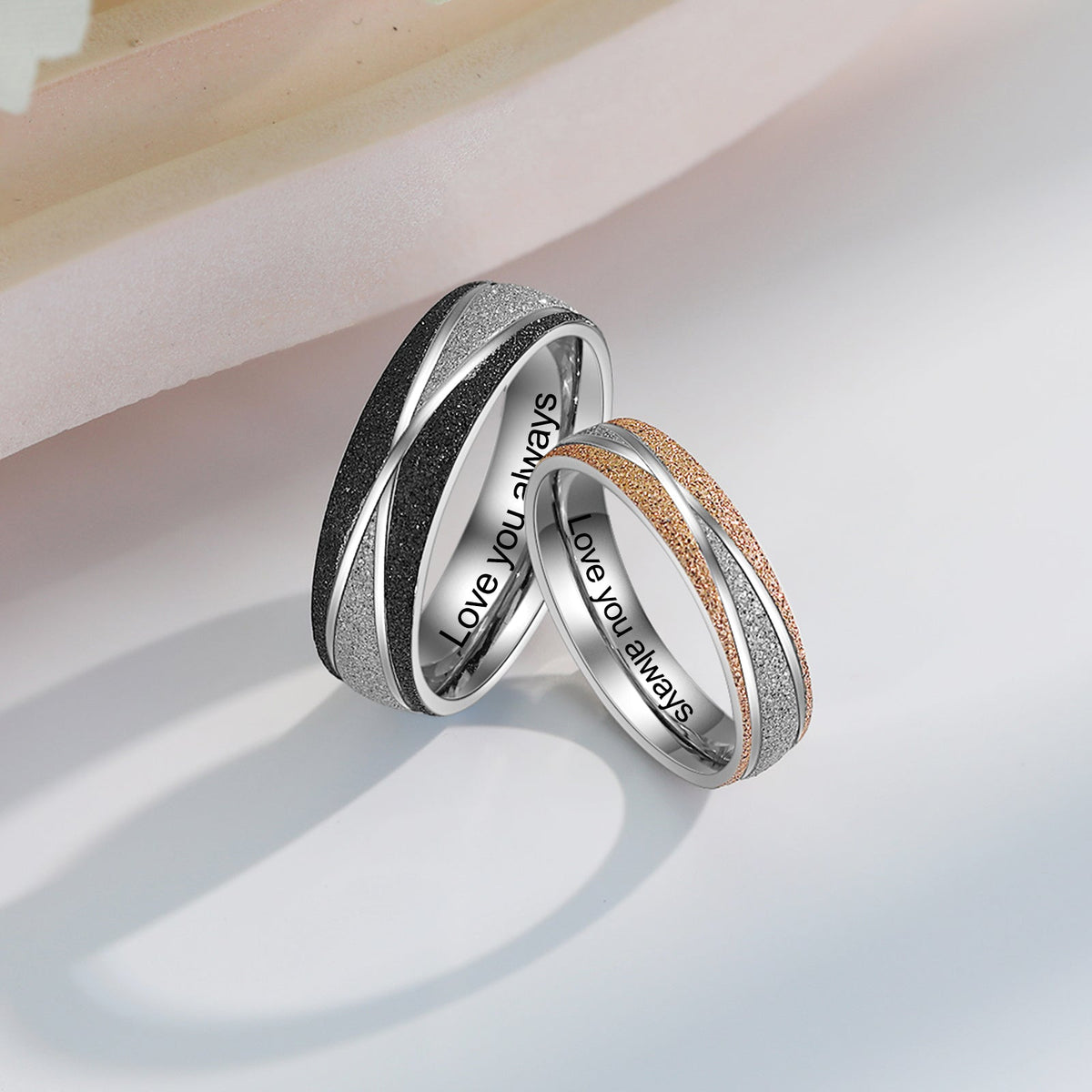 Custom Name Stainless Steel Couple Ring