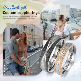 Custom Name Stainless Steel Couple Ring