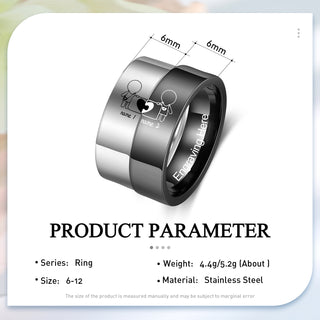 Custom Stainless Steel Couple Ring
