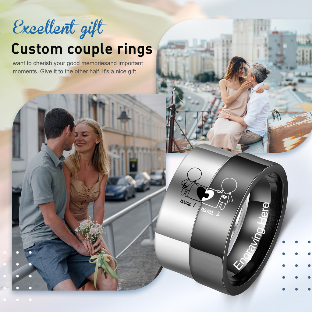 Custom Stainless Steel Couple Ring