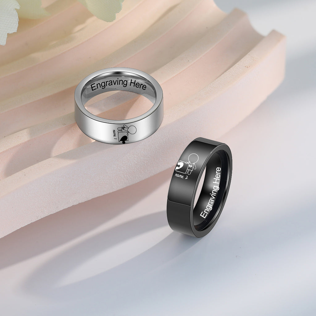 Custom Stainless Steel Couple Ring