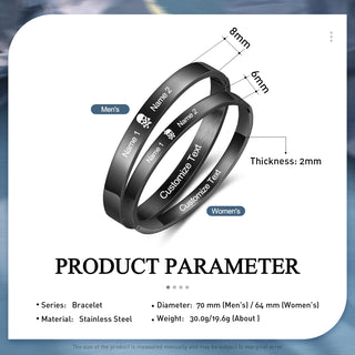 Custom Name Couple Bracelet