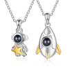 100 Languages I Love You Projection Necklace Rockets and Mars Necklace