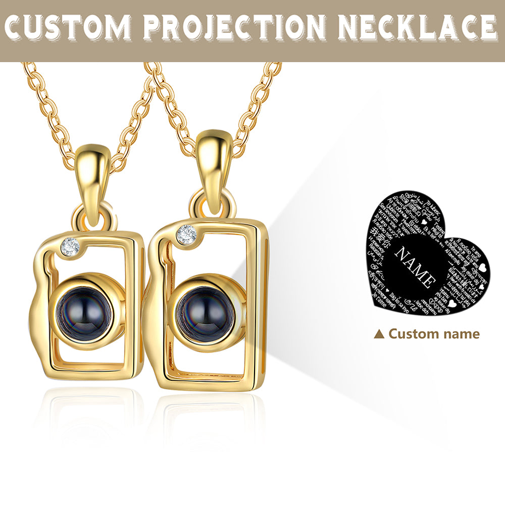 Personalized 100 Language I Love You Projection Necklace