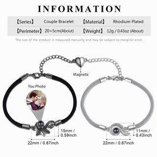 Custom Photo Projection Couple Bracelet