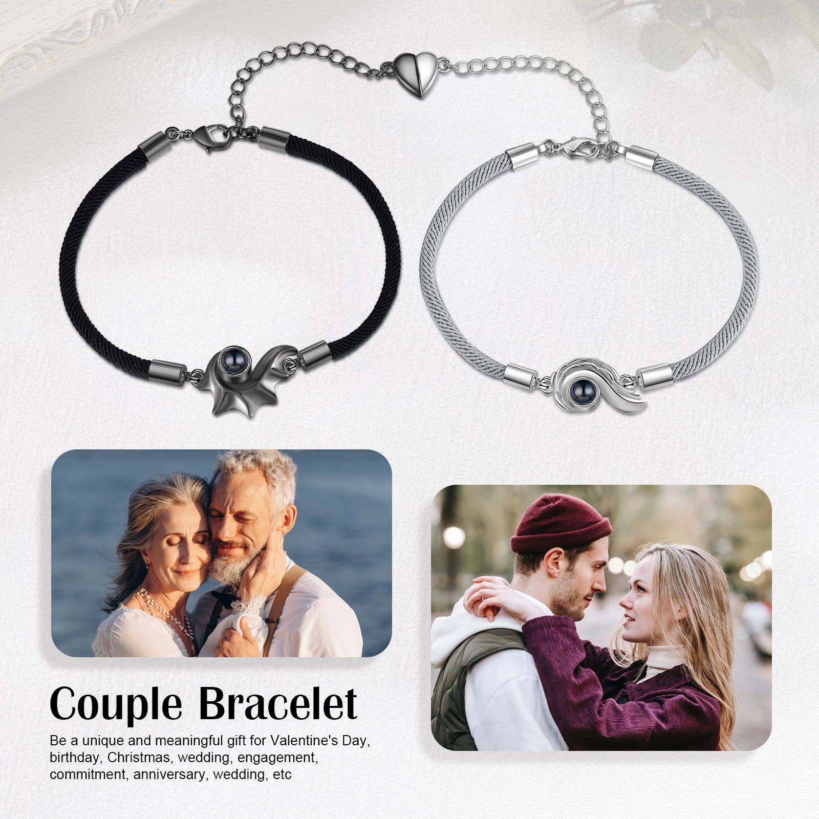 Custom Photo Projection Couple Bracelet