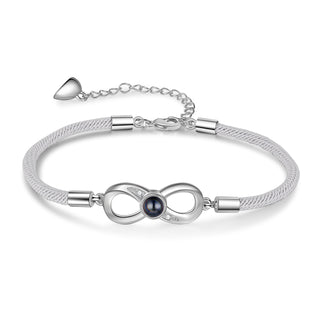 Custom Infinity Photo Projection Couple Bracelet