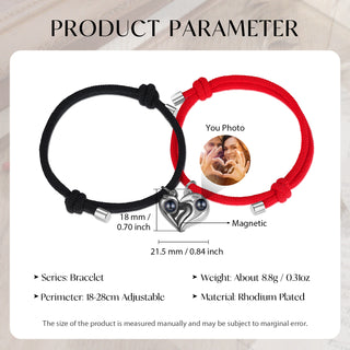 Custom Photo Projection Couple Bracelet
