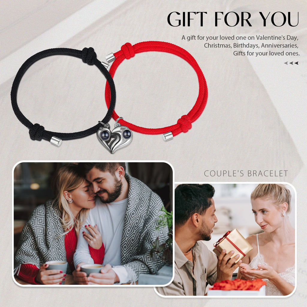 Custom Photo Projection Couple Bracelet