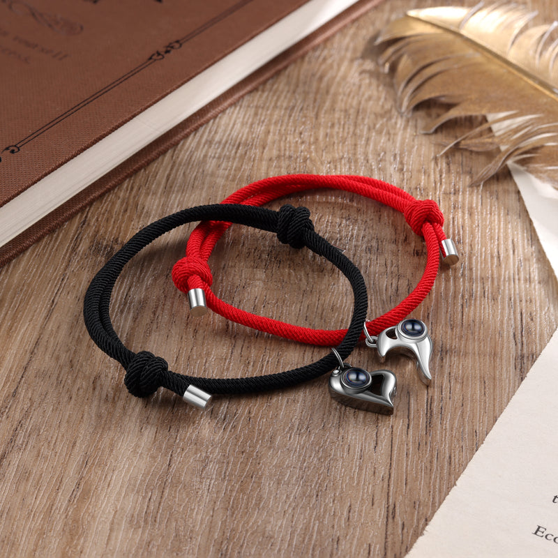 Custom Photo Projection Couple Bracelet