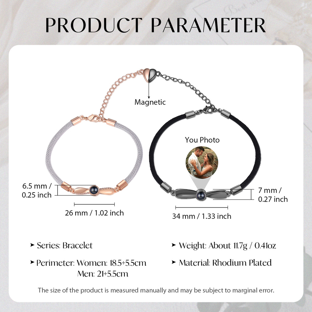 Custom Photo Projection Couple Bracelet