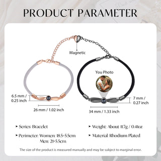 Custom Photo Projection Couple Bracelet