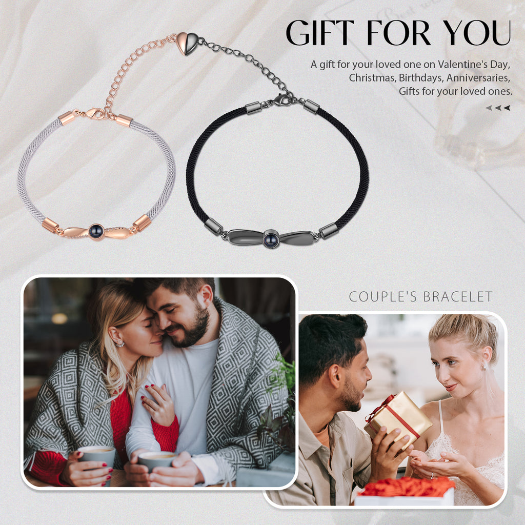 Custom Photo Projection Couple Bracelet