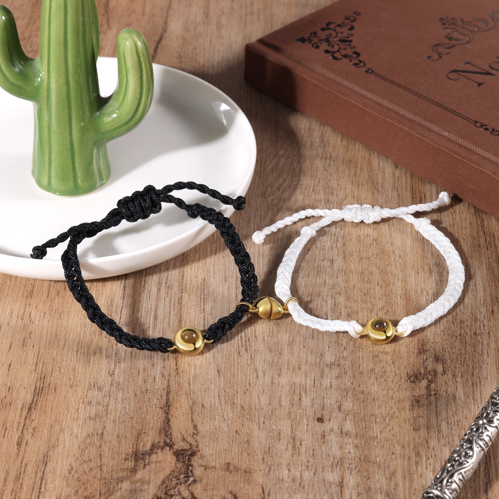 Custom Photo Projection Magnetic Couple Bracelet