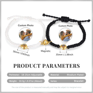 Custom Photo Projection Magnetic Couple Bracelet