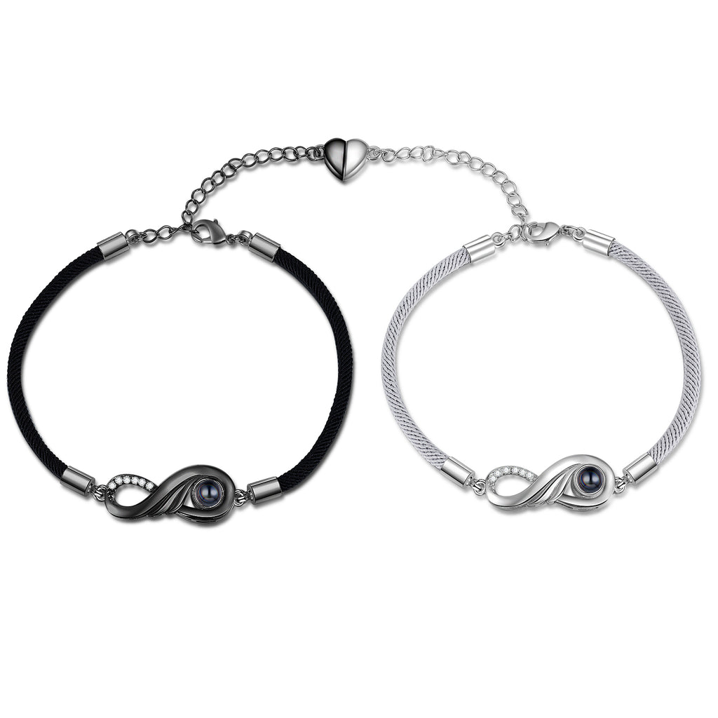 Custom Photo Projection Infinity Couple Bracelet