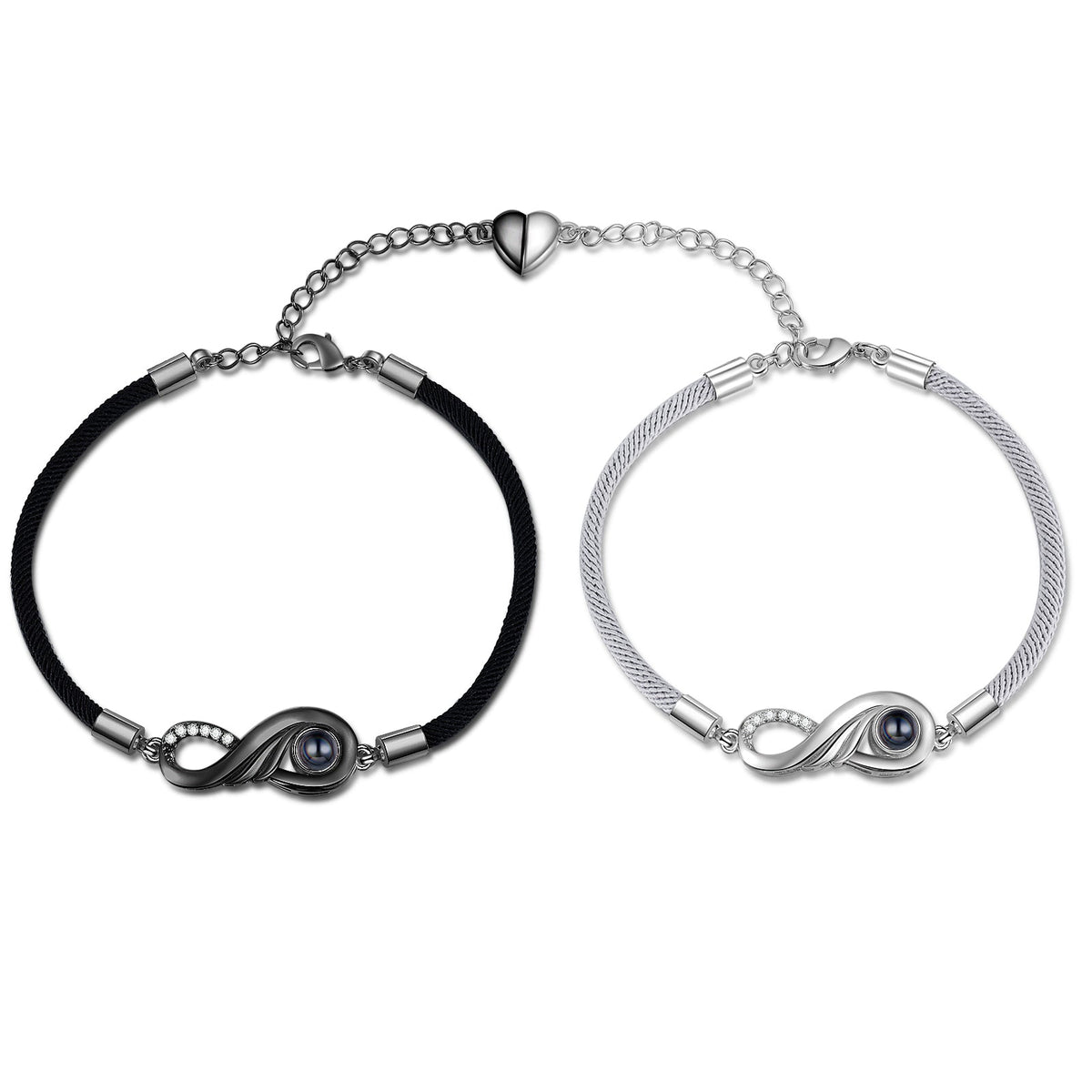 Custom Photo Projection Infinity Couple Bracelet