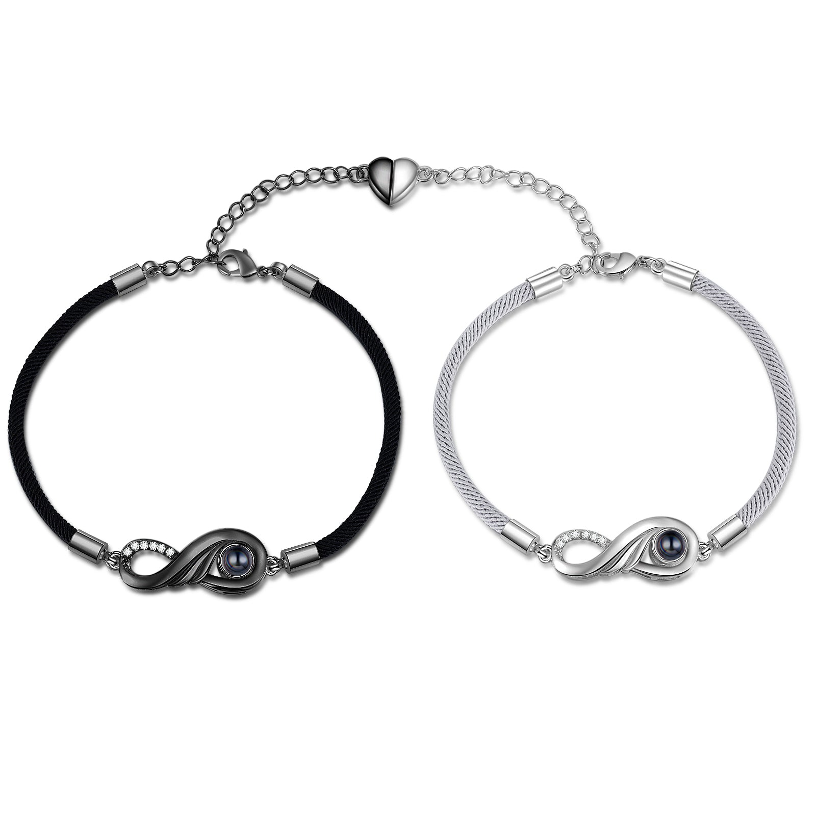 Custom Photo Projection Infinity Couple Bracelet