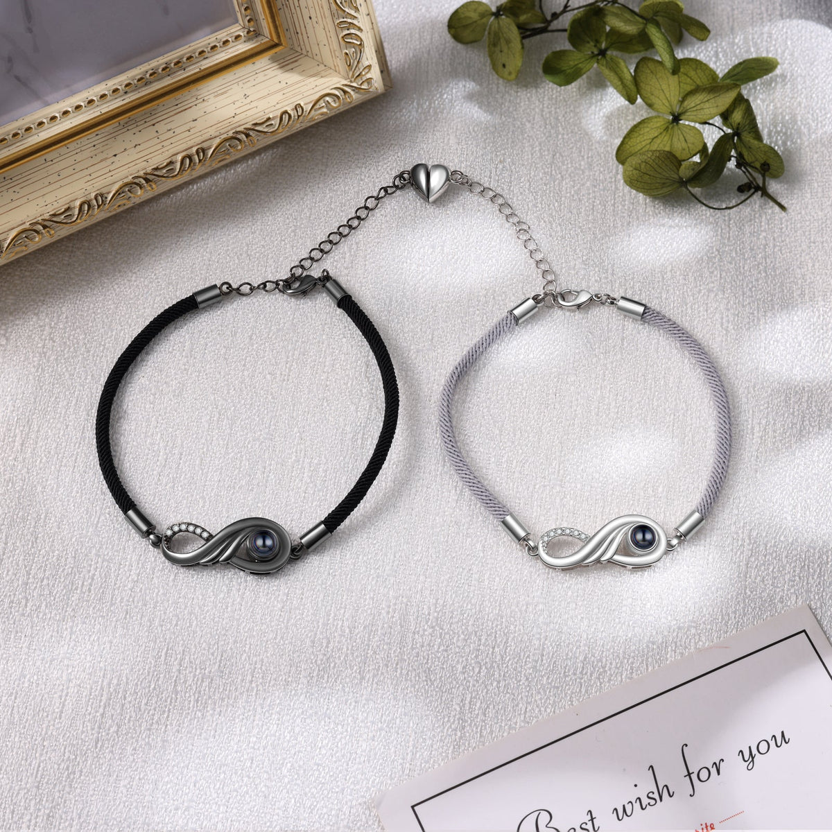 Custom Photo Projection Infinity Couple Bracelet