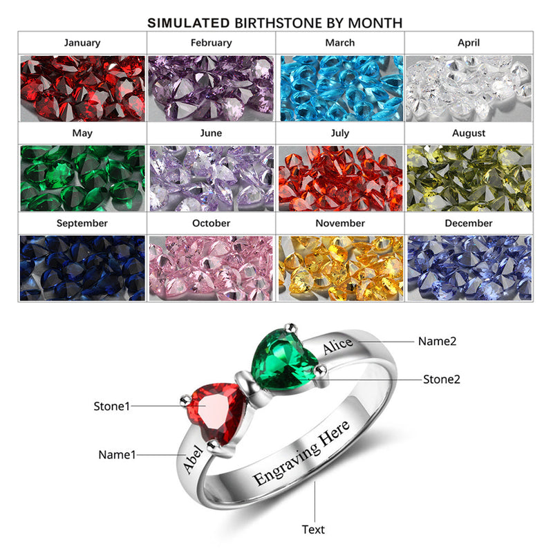 925 Sterling Silver Custom Birtstone Ring
