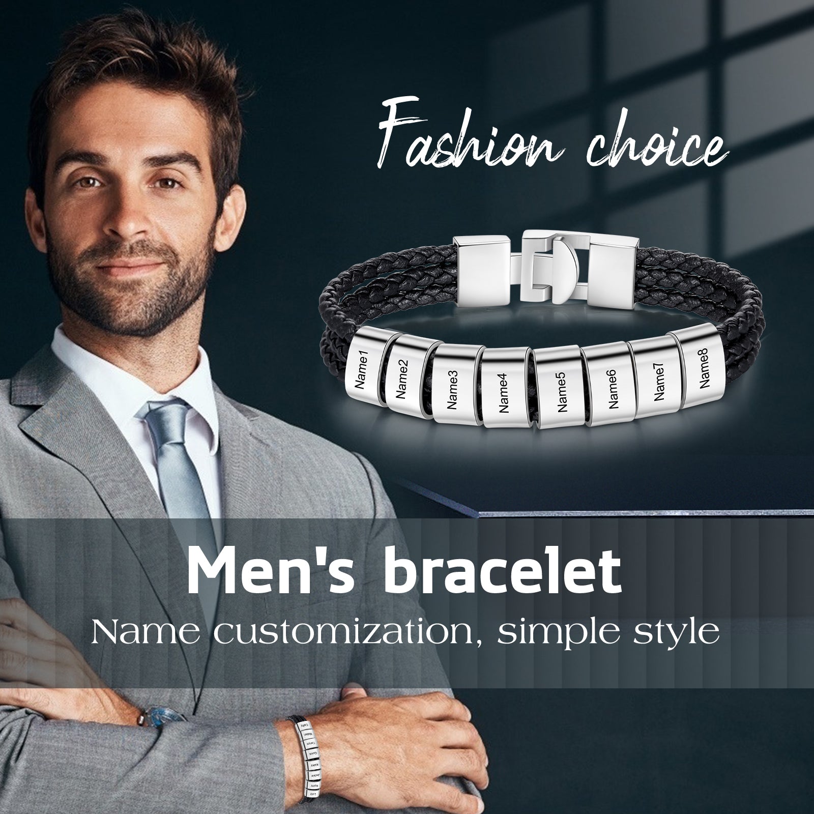Custom Name Leather Bracket