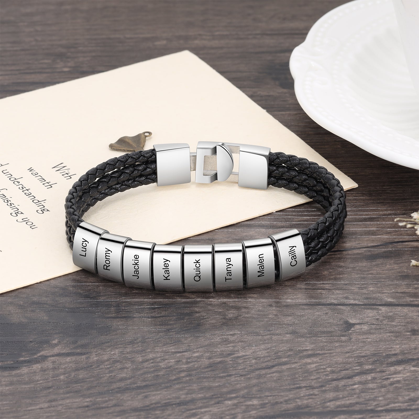 Custom Name Leather Bracket