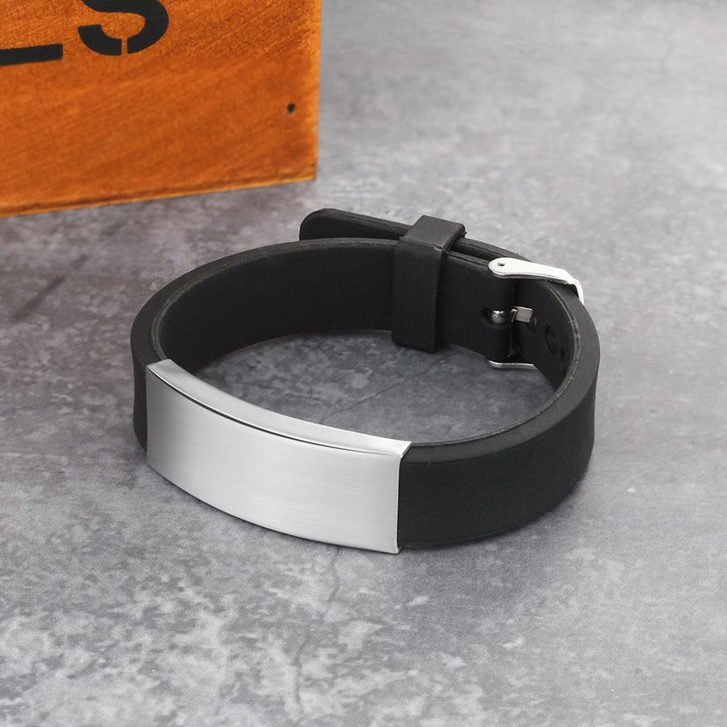 Black Silica Gel Personaliozed Name Bracelet
