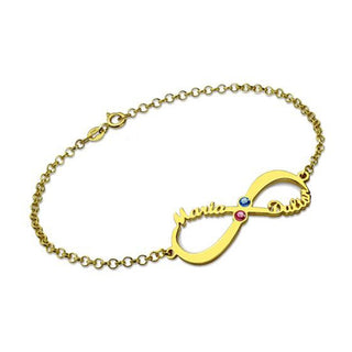 925 Sterling Silver infinity birthstone bracelet
