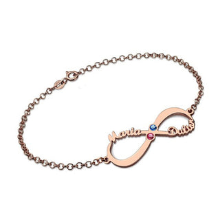 925 Sterling Silver infinity birthstone bracelet