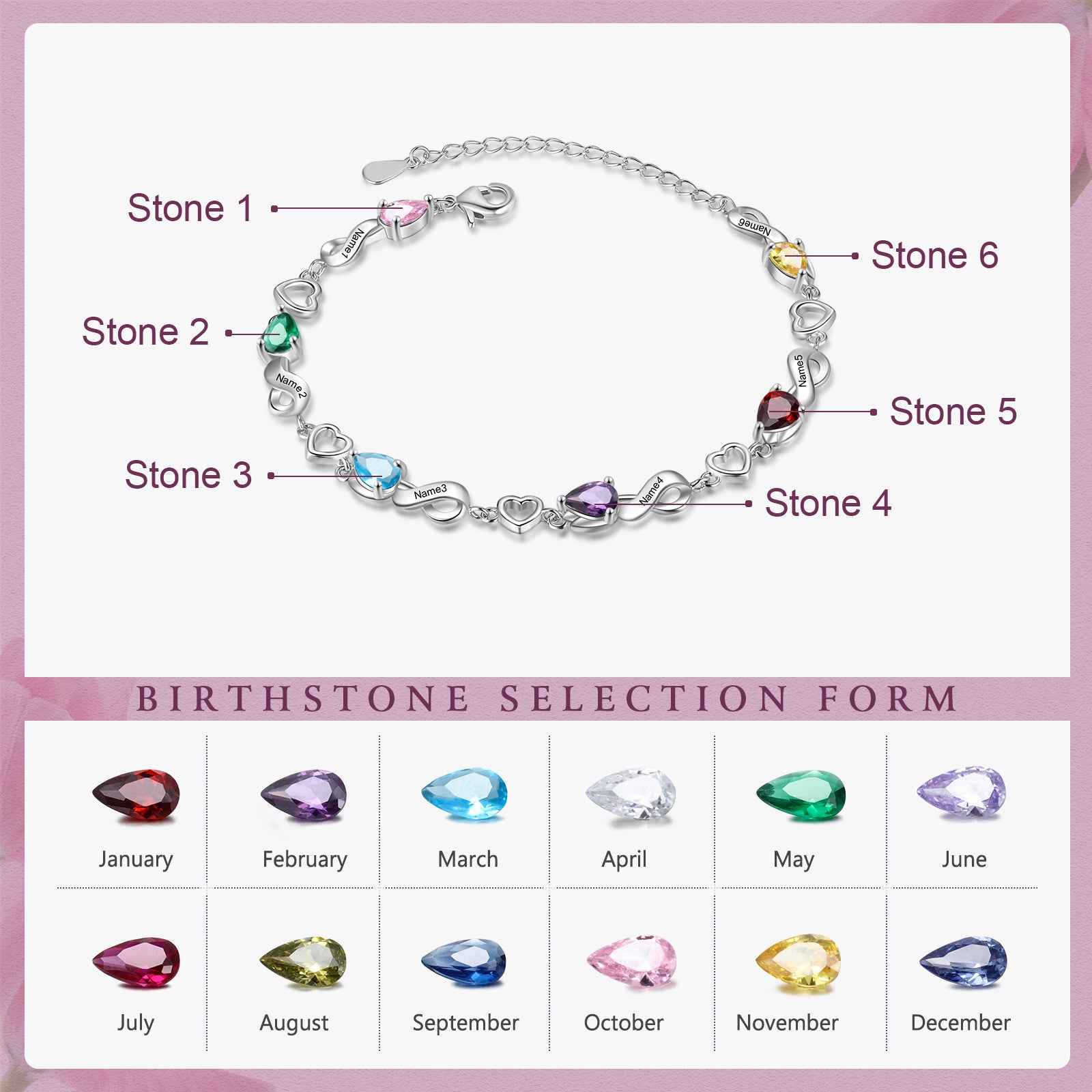 Custom Birthstone Bracelet